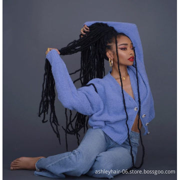 Julianna 18 24 36 Inch Black Faux Locs  Crochet Braids Soft Locs Kanekalon Crochet Synthetic Hair 36 Inch Soft Locs